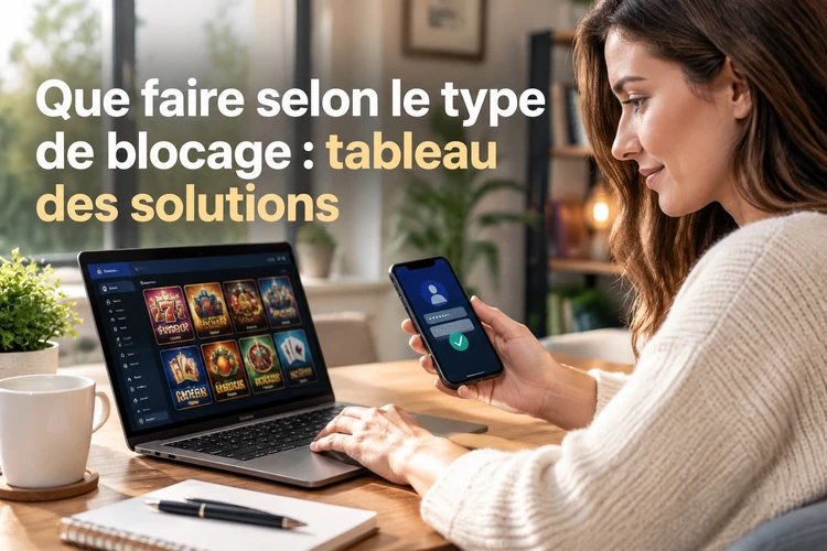 Que faire selon le type de blocage : tableau des solutions